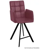 58 aufm Kessel Esszimmerstuhl Thekenstuhl (2er-Set) Delcine 52x108x60 Schwarz/Grau (Lieferung bis Verwendungsstelle, 8 St), Stabiles Gestell aus Metall pflegeleichter Bezug aus Microfaser lila