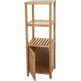 MCW Badregal MCW-B18, Badezimmer Badschrank Standregal mit Tür, Bambus ~ 110x36x34cm