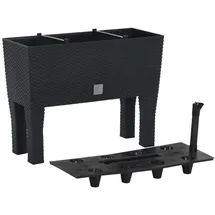 vidaXL Hochbeet Anthrazit 60x25x46 cm PP-Rattan