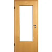 Kilsgaard Zimmertür mit Lichtausschnitt/Glas Buche Lamikor Typ 43/LA Rundkante, DIN Links, 735x1985 mm,ohne Verglasung
