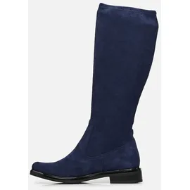 CAPRICE Damen Stiefel ohne Absatz Kniehoch Vegan, Blau
