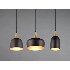 meineWunschleuchte Pendelleuchte 63cm Schwarz Gold 3 flammig