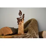 Unbekannt Holzkerze Metall Holz Rost Edelrost Holzfigur Rostfigur Deko Dekoration Deko-Idee Winterdeko Rostdeko Holzdeko Gartendeko Geschenk-Idee Geschenk