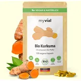 Kurkuma Curcuma 120 Kapseln Bio vegan + Piperin Pfeffer Curcumin hochdosiert