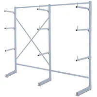 BRB-Lagertechnik BRB Kragarmregal komplett, verzinkt, HxBxT 1950x2090x450 mm, 3 Ständer und 9 Arme