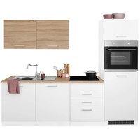 Held MÖBEL Küchenzeile »Visby«, ohne E-Geräte, Breite 240 cm für Kühlschrnak, weiß