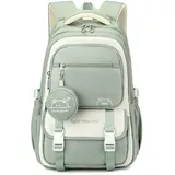 Kyntex Rucksack Wasserdichte Leichte Rucksäcke School -taschen Für Frauen Mode Reisetasche-grün - A