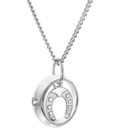 trendor 68069 Kinder-Halskette Taufkette 925 Silber Taufring mit Hufeisen, 42 cm