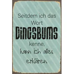 Metallbild QUEENCE "Dingsbums", schwarz (farbe bild(er): schwarz), B:45cm H:30cm, Stahl, Metall, Bilder, Stahlschild, Blechschild, Sprüche, Texte, witzig