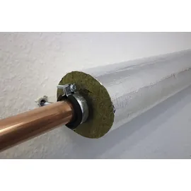Scorprotect Scorprotect® Rohrisolierung Alu 54 x 40 mm x 1 Meter) Steinwolle alukaschiert 0.040 W/mK