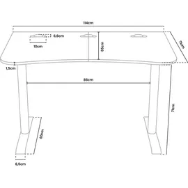 Arozzi Arena Small Gaming-Tisch Schwarz PC / PS4