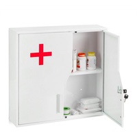 relaxdays Medizinschrank Abschließbarer Medizinschrank mit Kreuz rot|weiß