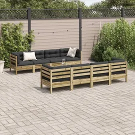 vidaXL Garten-Lounge-Set 9-tlg. Kiefernholz braun