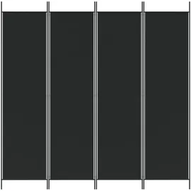 vidaXL Paravent Schwarz 200x200 cm Stoff
