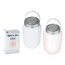 Out of the Blue Kunststoff Leuchte, Einmachglas mit 3 farbwechselnden LED, circa 18,5 x 10,5 cm für 3 Micro Batterien AAA 57/9636