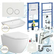 Geberit Spülkasten wc spülrandlos Waschbecken Vorwandelement Bad Komplettset - Geberit