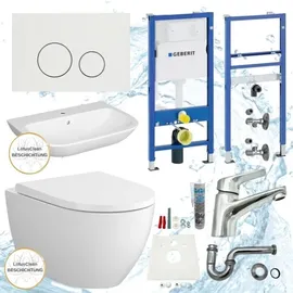 Geberit Spülkasten wc spülrandlos Waschbecken Vorwandelement Bad Komplettset - Geberit