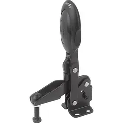 SCHNELLSPANNER VERTIKAL MIT SICHERHEITSVERRIEG., FUß WAAGRECHT, STAHL NITROCARBURIERT + OXIDIERT,