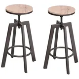 URBAN LIVING Barhocker 2er Set drehbar höhenverstellbar Braun