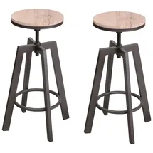 URBAN LIVING Barhocker 2er Set drehbar höhenverstellbar Braun