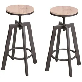 URBAN LIVING Barhocker 2er Set drehbar höhenverstellbar Braun