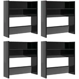 vidaXL Schuhschrank 60 x 18 x 60 cm hochglänzend schwarz / schwarz