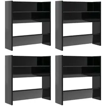 vidaXL Schuhschrank 60 x 18 x 60 cm hochglänzend schwarz / schwarz