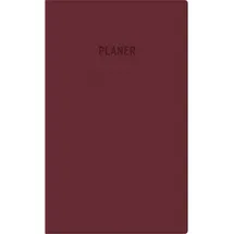 Zettler Taschenplaner bordeaux 2026 - Bürokalender 9,5x16 cm - 32 Seiten - 1 Monat auf 2 Seiten - separates Adressheft - faltbar - Notizheft - 520-1011