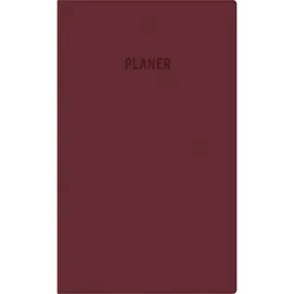 Zettler Taschenplaner bordeaux 2026 - Bürokalender 9,5x16 cm - 32 Seiten - 1 Monat auf 2 Seiten - separates Adressheft - faltbar - Notizheft - 520-1011