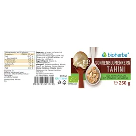 Bioherba Bio Sonnenblumenkern Tahini 100 % feinge.Bio Son.
