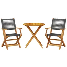 vidaXL Bistro-Set 3-tlg. Schwarz