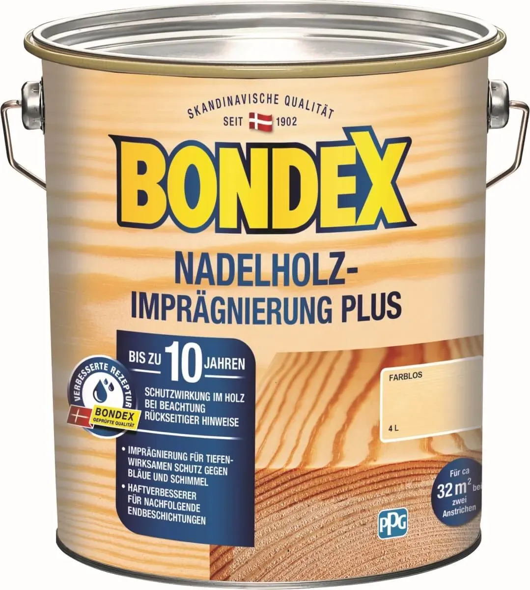 BONDEX Nadelholz-Imprägnierung Plus, Holzschutzgrundierung, Schutz vor Bläue und Schimmel