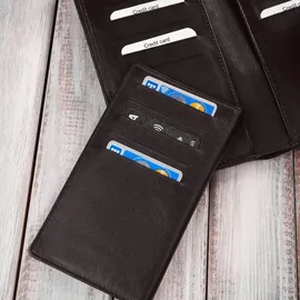 PAOLO PERUZZI Große Damengeldbörse RFID-Schutzhülle braun