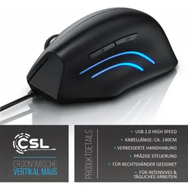 CSL ergonomische Maus schwarz