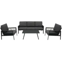 Jardi Gartenmöbel Set 4-tlg. grau/schwarz