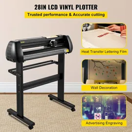 Vevor Vinyl Schneideplotter 720 mm SignMaster Bodenständer, Plottermaschine Schnittgeschwindigkeit 10–800 mm / s, Schnittkraft 10-500 g, Schrittmotor, fünf Vinylrollen, 16 MB, 13,5 kg,