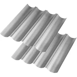 WolfCut 4 Mulden Baguetteblech Backblech Antihaft Baguette Backform