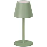 FH Lighting Akku LED-Tischlampe SALERNO, outdoorgeeignet, H 20 cm - Salbeigrün Metall - dimmbar