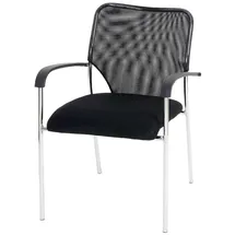 Proregal Besucherstuhl Stoff Schwarz 4er Set