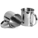 Echtwerk 2-teiliges Kupferbecher-Set, Bruchsichere Edelstahl-Gläser, Cocktail-Set, Cocktailgläser perfekt für Gin, Vodka, Bier und Kaltgetränke, Geschenkset, Silber-Edition, 1000 ml