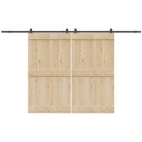 VidaXL Schiebetürbeschlag-Set 366 cm Stahl Schwarz