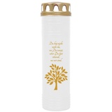 HS Candle 4er Pack Grabkerzen mit Motiv, Grablicht mit Brenndauer von ca. 7 Tage, Motiv: Baum Gold, in vielen weiteren Varianten