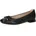 Damen Ballerinas aus Leder mit Blockabsatz Schwarz 37