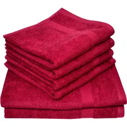 Handtuch Set DYCKHOFF "Planet", rot, 6 tlg., Frottier, Obermaterial: 100% Baumwolle, Handtuch-Sets, 4 Handtücher (50x100cm), 2 Duschtücher (70x140cm)