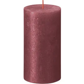 Bolsius Rustik Stumpenkerze 13 x 6,8 cm shimmer rot