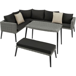 TECTAKE Rattan Lounge mit Aluminiumgestell Pula  
1