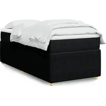 vidaXL Boxspringbett mit Matratze Schwarz 140x200 cm Stoff