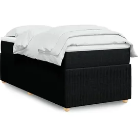 vidaXL Boxspringbett mit Matratze Schwarz 140x200 cm Stoff