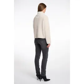 RINO & PELLE "BETH", Damen, Gr. L (40), stone check, Bouclé, Obermaterial: 49% Polyamid, 27% Polyester, 24% Viskose, regular fit taillenbedeckt, Jacken Kurzjacke, mit Stehkragen