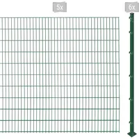 Arvotec Doppelstabmattenzaun ARVOTEC "ESSENTIAL 203 zum Aufschrauben", grün (dunkelgrün), H:203cm, Stahl, Kunststoff, Zaunelemente, Zaunhöhe 203 cm, Zaunlänge 2 - 60 m